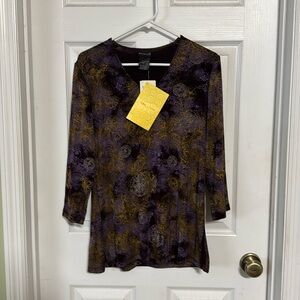 QVC citiknits small 3/4 length sleeve top